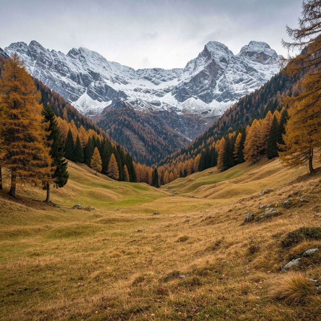 Saisonale Berglandschaft